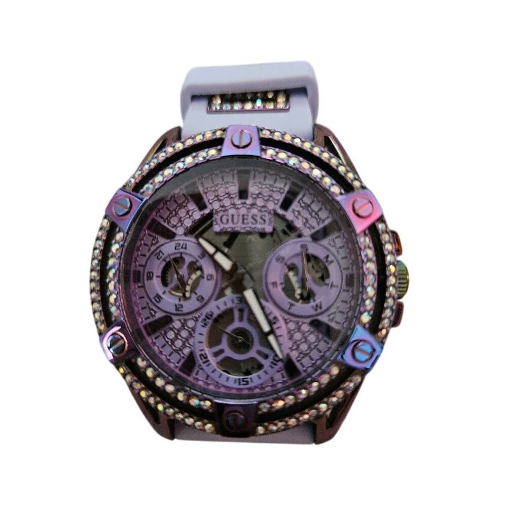 Guess Ladies 40mm Watch Purple Lavender Dial Iridescent Case